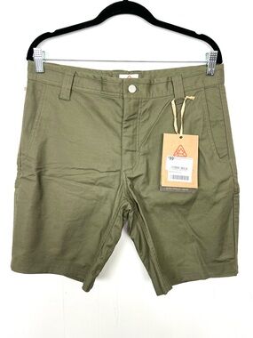 NWT Livsn Flex Canvas Shorts Olive Green Men's Size 32 Waist zq
